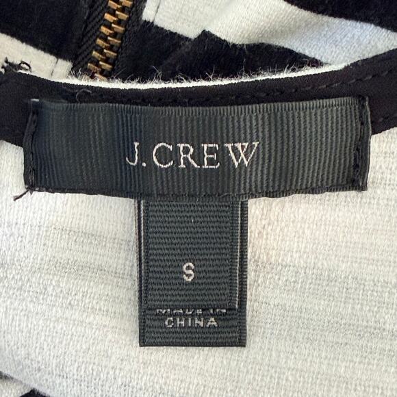 J Crew Dress Womens Small Black White Stripe Shift Seamed Cotton Stretch C6514 - Picture 12 of 16